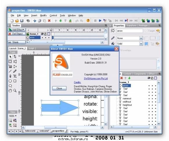 swish max2 is a powerful flash authoring flash is a multimedia format for playing animation, video