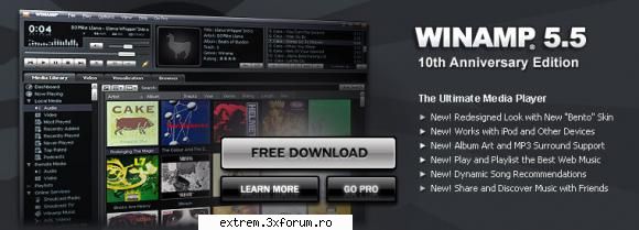 Winamp 5.55 + plugins + 40 skins - Burn CDs Faster - Up to 48x! With Unrestricted - SOFTWARE
